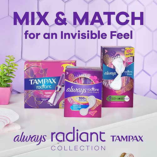 Tampax Radiant Tampons, Regular Absorbency, with Leakguard Braid, Unscented, 84 Count TampaxBuy Supplements Australia
