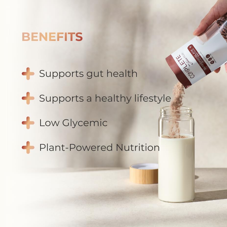 Complete by JuicePlus+ Dutch Chocolate Shakes - Plant-Based Nutrition - Whole Food Based Shake Powder with Protein, Fiber & Prebiotics - 30 Servings (2 Pouches, 15 Servings Each) Juice Plus+Buy Supplements Australia
