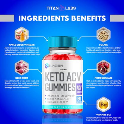 (2 Pack) Slimsculpt Keto ACV Gummies, Slim Sculpt Keto ACV Gummies Advanced Weight Loss 1000MG Titan LabsBuy Supplements Australia