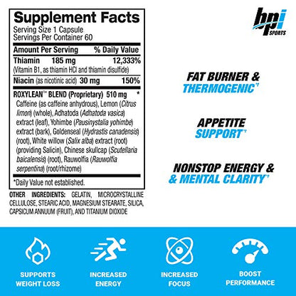 BPI Sports -Roxylean Extreme Fat Burner & Weight Loss Supplement, 60Count BPI SportsBuy Supplements Australia