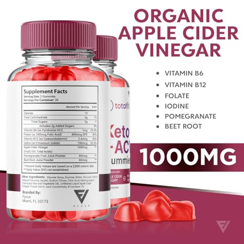 (2 Pack) Total Fit Keto ACV Gummies Advanced Apple Cider Vinegar Supplement Reviews FyvusBuy Supplements Australia