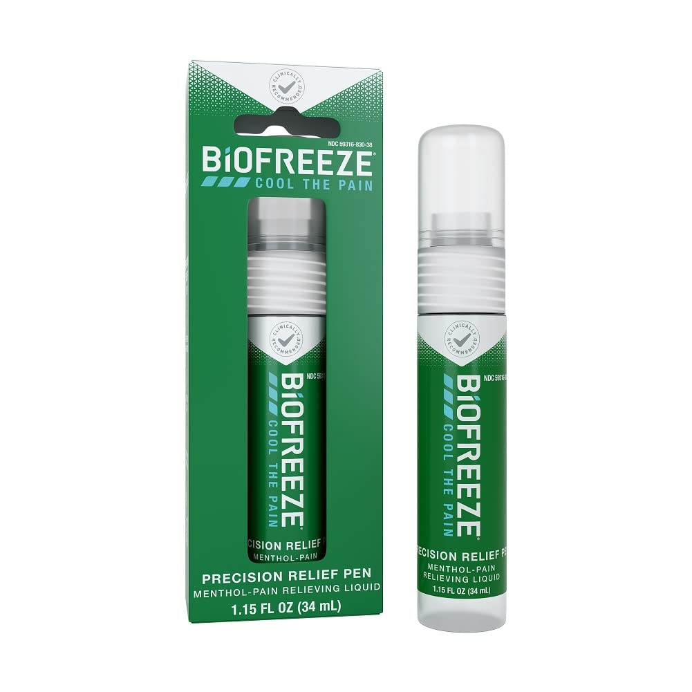 Biofreeze Precision Pain Relief Pen, Arthritis Pain Reliever, Mess-Free Cooling Joint Pain Relief, Menthol Pain Relief Liquid 1.15 Fl Oz BiofreezeBuy Supplements Australia