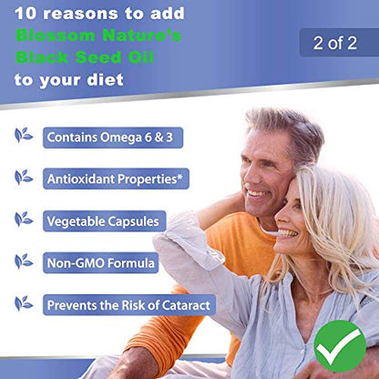 Black Seed Oil Capsules 1000mg - Premium Black Cumin Seed Oil Capsules - Black Seed Blossom NatureBuy Supplements Australia