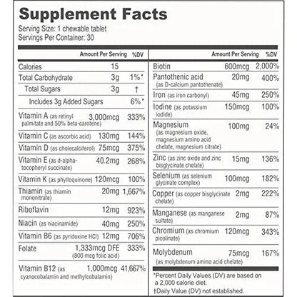 BariatricPal Multivitamin ONE 1 per Day! Bariatric Multivitamin Chewable with 45 mg of Iron | Orange Citrus | Vitamin for Bariatric Surgery Patients BariatricPal