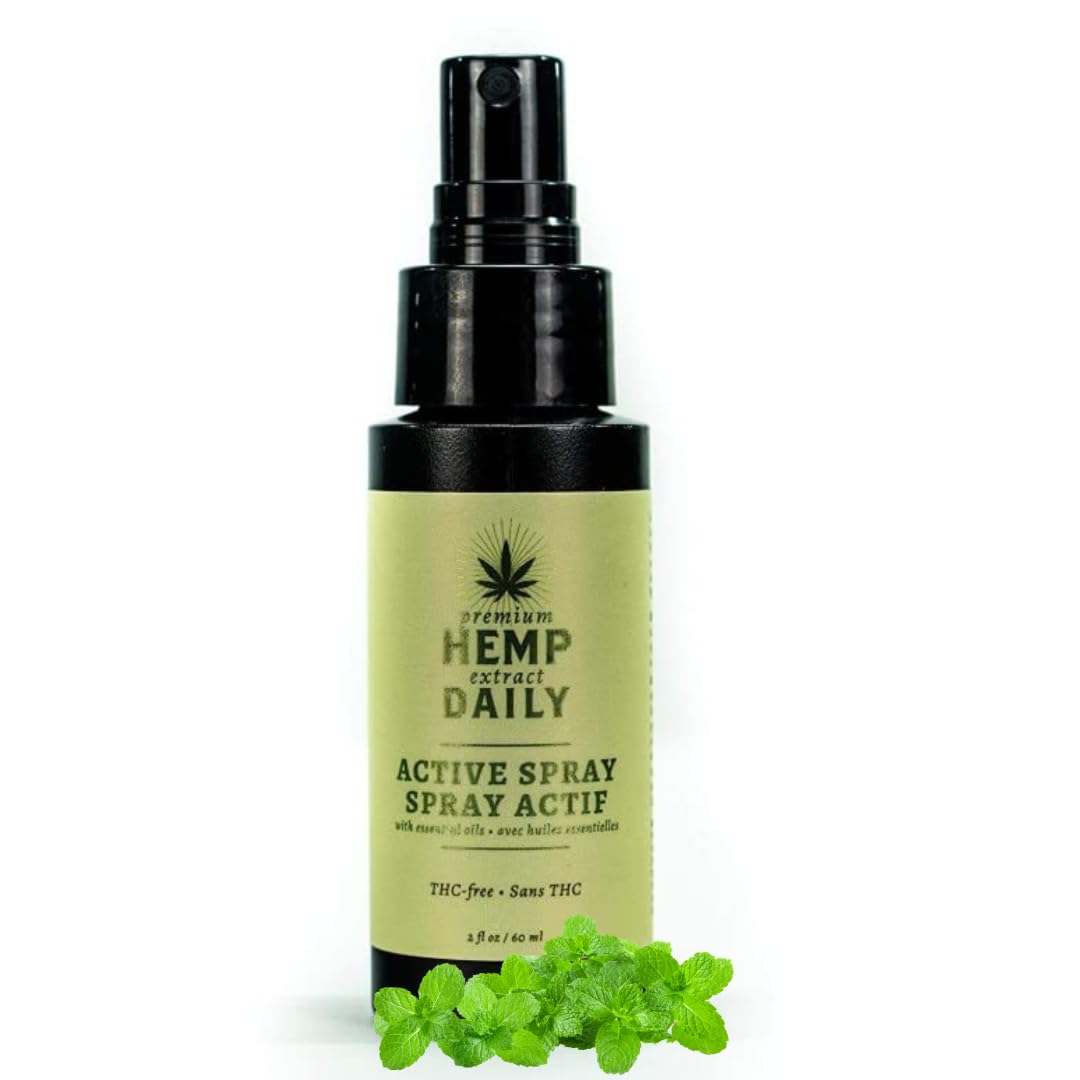 Hemp Daily Active Spray | Hemp Spray with Essential Oils | Vegan, Organic Ingredients | 2 Fluid Ounces (Original Spray, Single) Premium Hemp Extract DailyBuy Supplements Australia