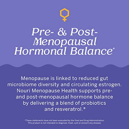 Nouri Menopause Health Probiotic, Menopause Relief for Women - Resveratrol Capsules NouriBuy Supplements Australia