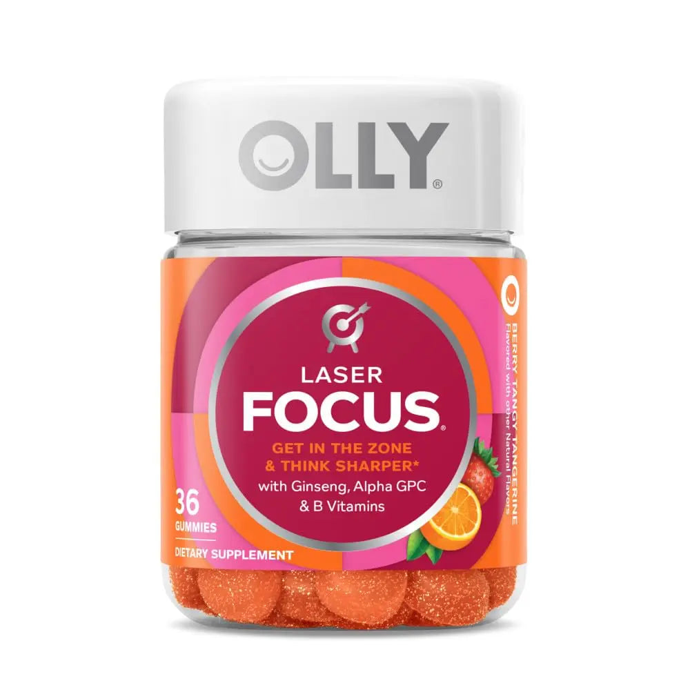 OLLY Laser Focus Gummy, Ginseng, Alpha GPC, B Vitamins, 36 Count & Men's Multivitamin Gummy, Vitamins A C D E B, Zinc, 90 Count OLLYBuy Supplements Australia