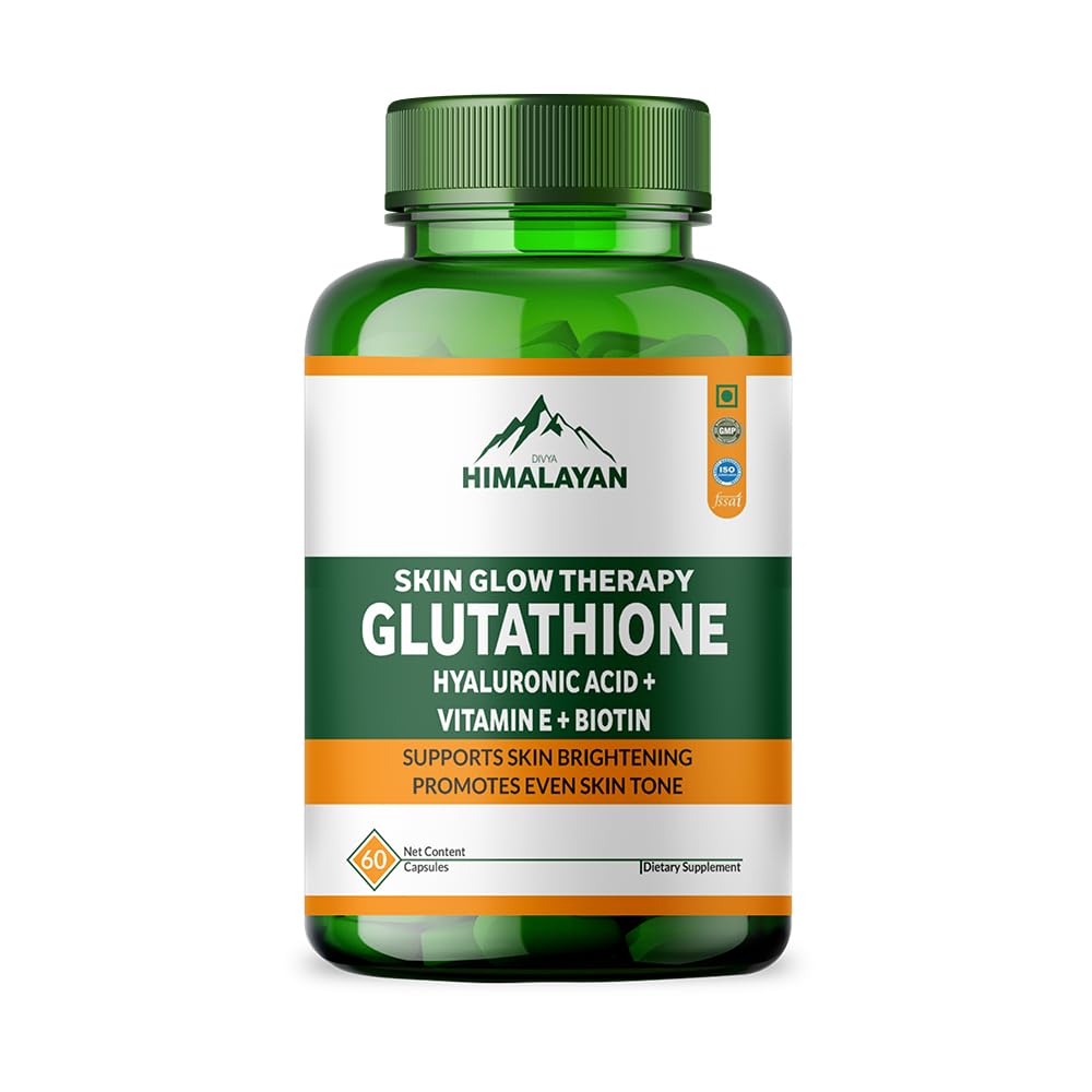 Divyhimalayan L-Glutathione 1000mg - 98% Pure Reduced Form with Vitamin C & ALA for Radiant Skin, Antioxidant & Immune Support - 60 Capsules Divya HimalayanBuy Supplements Australia