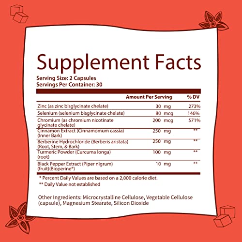 GOBIOTIX Blood Sugar Support - Cinnamon, Berberine and Selenium Capsules - Blood Sugar GOBIOTIXBuy Supplements Australia