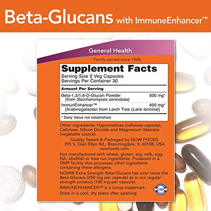 Beta-Glucans with ImmunEnhancer 60 VegiCaps (Pack of 2) Now FoodsBuy Supplements Australia