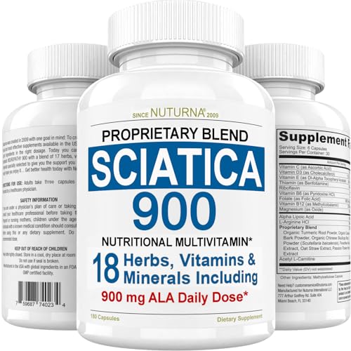 Sciatica Supplement with 900 mg Alpha Lipoic Acid - Sciatic Nerve Support NuturnaBuy Supplements Australia