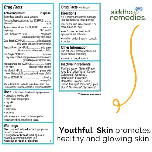 Siddha Remedies Youthful Skin Cell Salts Flower Essences for Dry Itchy Skin, Acne Pimples, Scar Removal SiddhaBuy Supplements Australia