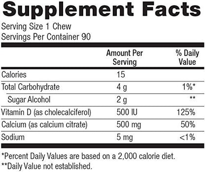 Bariatric Advantage Calcium Citrate Chewy Bites 500mg with Vitamin D3 for Bariatric Surgery Bariatric AdvantageBuy Supplements Australia