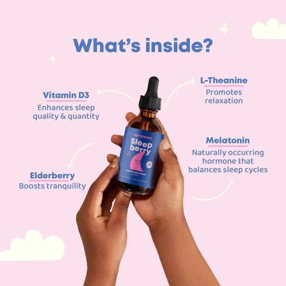 JoySpring Multivitamin & SleepBerry Bundle | Kids Vitamins & Minerals Naturally Sourced, Non-GMO, Non-Alcoholic Liquid Formula, Immunity Health Support | JoySpringBuy Supplements Australia