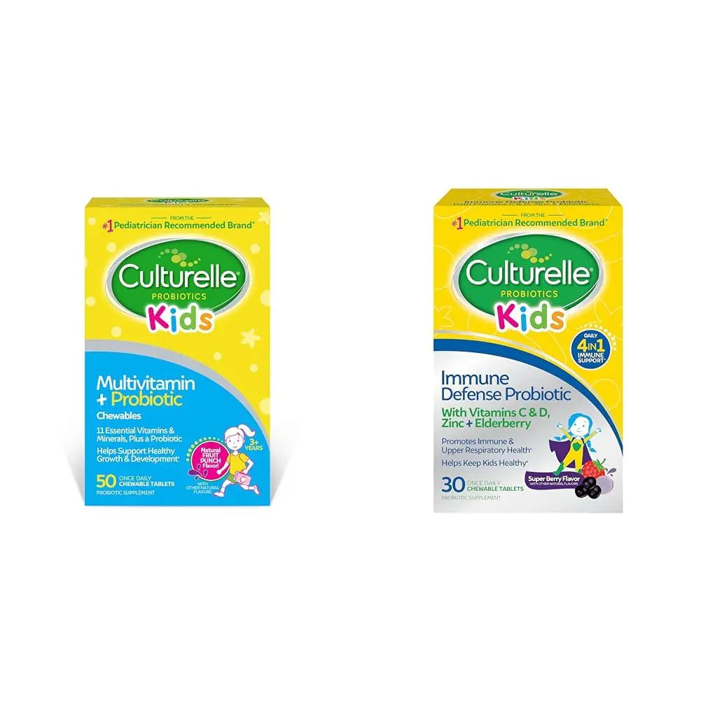 Culturelle Kids Complete Chewable Multivitamin + Probiotic for Kids & Immune Defense Probiotic with Vitamin C Culturelle