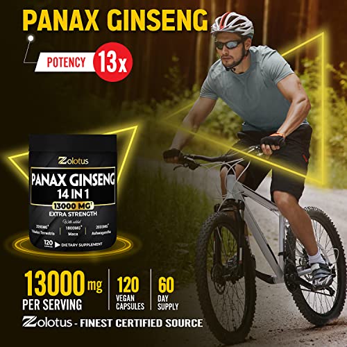Premium Panax Ginseng 14 in 1, 13X Potency, High Strength Capsules with Horny Goat Weed ZolotusBuy Supplements Australia