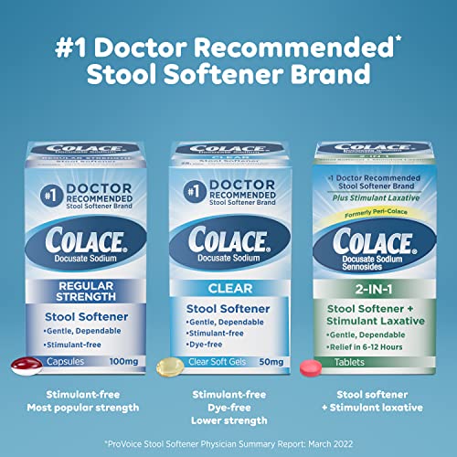 Colace 2-In-1 Stool Softener & Stimulant Laxative Tablets, Gentle Constipation Relief in 6-12 Hours ColaceBuy Supplements Australia