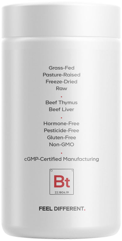 Codeage Grass Fed Beef Thymus Supplement Superfood, Freeze Dried, Non-Defatted, Desiccated Thymus & Liver Pills, Glandulars Meat, Pasture Raised Beef Vitamins, Non-GMO, 180 Capsules CodeageBuy Supplements Australia