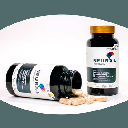 BY CARIOLA Neural-L Natural Brain Support Supplement 60 Caps - Mental Support – Memory Booster - Concentration - Natural Formula - Ashwagandha - L-Tyrosine - L-Theanine BY CARIOLABuy Supplements Australia
