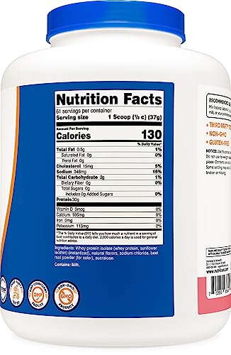 Nutricost Whey Protein Isolate (Strawberry Milkshake) 5LBS NutricostBuy Supplements Australia