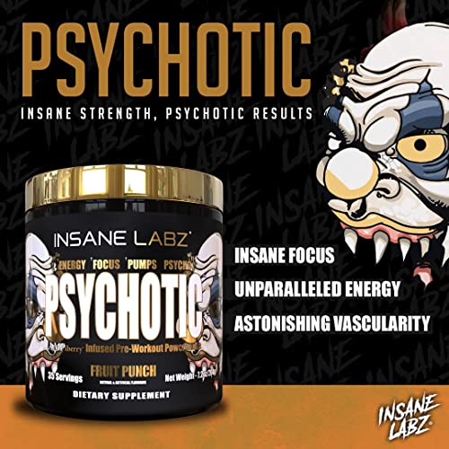 Insane Labz Psychotic Gold, High Stimulant Pre Workout Powder, Extreme Lasting Energy Insane LabzBuy Supplements Australia