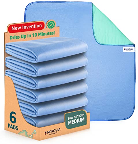 IMPROVIA® Washable Underpads, 34" x 36" (Pack of 6) - Heavy Absorben IMPROVIABuy Supplements Australia