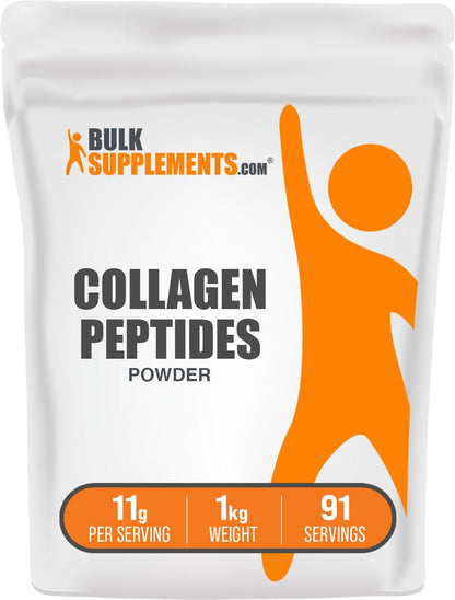 BulkSupplements.com Collagen Peptides Powder - Bovine Collagen Powder, Powdered Collagen Supplement - Hydrolyzed & Gluten Free, 11g per Serving, 1kg (2.2 lbs) (Pack of 1) BulkSupplementsBuy Supplements Australia