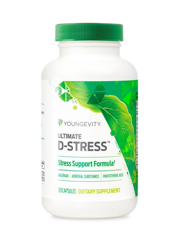 Youngevity Ultimate D-Stress™ – Natural Stress Relief Supplement with Magnesium, Valerian Root Extract, and B Vitamins – Supports Adrenal Health and Nervous System – 120 Capsules (Pack of 1) YoungevityBuy Supplements Australia