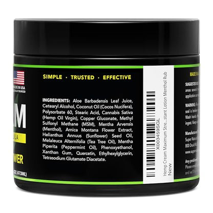 Super Natural Goods Hemp Cream with Hemp Oil, Turmeric, Arnica & Menthol – Botanical Cream with a Cooling Sensation for Localized Application (16oz) Super Natural GoodsBuy Supplements Australia