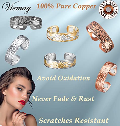 Vicmag Copper Magnetic Ring for Women, Lymphatic Drainage Ring Ladies Fingers Thumb VicmagBuy Supplements Australia