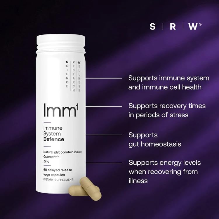 SRW Imm¹ Defence | Supports Immune System Health | 60 Vege Capsules | Supplement for Immune Response | Contains Natural Glycoprotein Isolate (Muno-IgY™) and Quercetin SRWBuy Supplements Australia