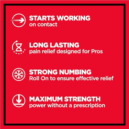Absorbine Jr. PRO Maximum Strength Lidocaine Roll-On for Targeted Nerve and Muscle Pain Relief, 4% Lidocaine + 1.5% Phenol, Fast Acting & Long Lasting, 2.5 oz ABSORBINE JR.Buy Supplements Australia