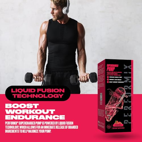 PERFORMIX Supercharged Pump - Nitrosigine® and Betaine Pre Workout Supplement - Muscle Pump Accelerator with Arginine Ethyl Ester - Endurance and Strength Booster for Hardcore Traning (80 Capsules)
