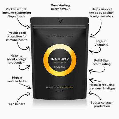 Tropeaka Immunity Powder - Immune Support Supplement, Antioxidant Rich Superfood Powder with Vitamins & Minerals, Boost Energy & Collagen Production - Vegan, Gluten Free, Non-GMO - 7oz (20 Servings) TropeakaBuy Supplements Australia