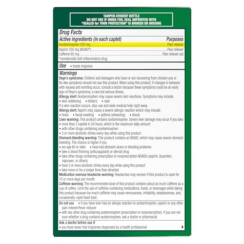 Excedrin Migraine Relief Caplets to Alleviate Migraine Symptoms - 200 Count ExcedrinBuy Supplements Australia