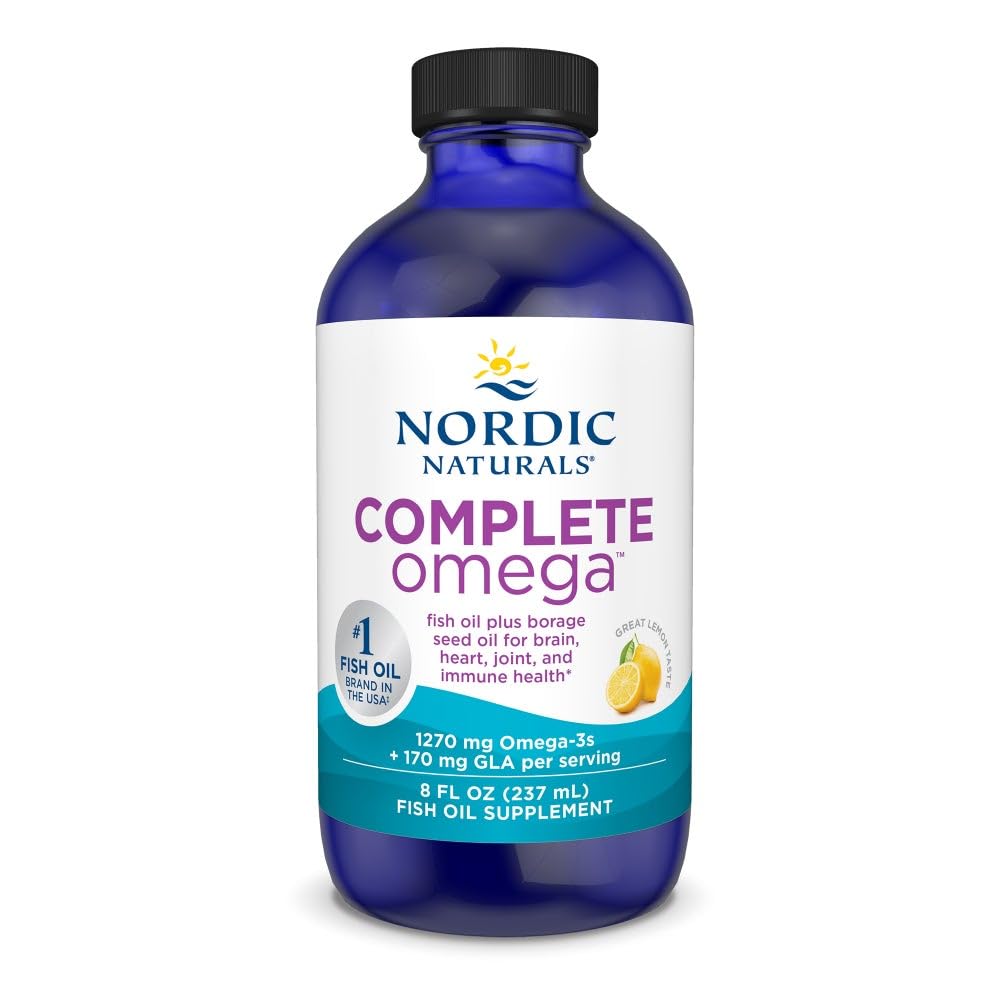 Nordic Naturals Complete Omega, Lemon Flavor - 8 oz - 1270 mg Omega-3 - EPA & DHA with Added GLA - Healthy Skin, Cognition, Positive Mood - Non-GMO - 48 Servings Nordic NaturalsBuy Supplements Australia