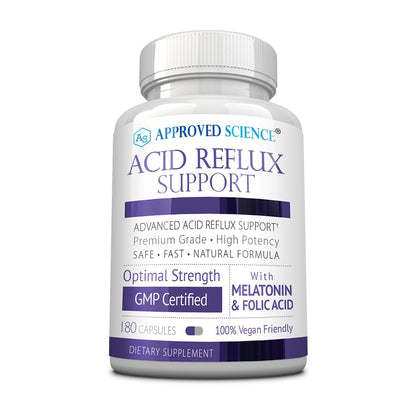 Approved Science® Acid Reflux Support - with Melatonin, Marshmallow Root, L-Taurine -180 Capsules - Vegan Approved ScienceBuy Supplements Australia