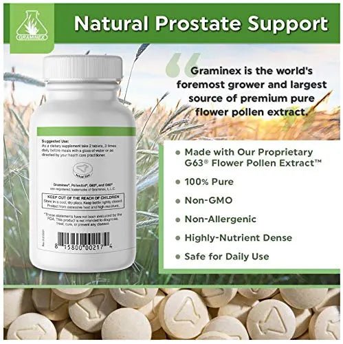 Graminex PollenAid Prostate Supplement: All Natural Prostate Support for Bladder Control & Urinary Tract Health, Rye Pollen Extract Made in USA, 200 Tablets GraminexBuy Supplements Australia