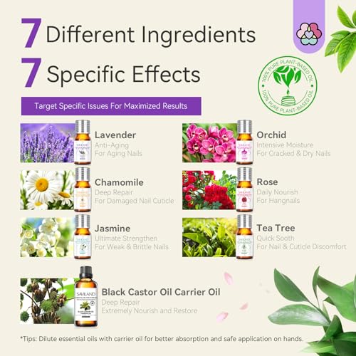 SAVILAND Essential Oils for Cuticle Nails: 100% Pure Natural Essential Oil Tea Tree Lavender Jasmine SAVILANDBuy Supplements Australia