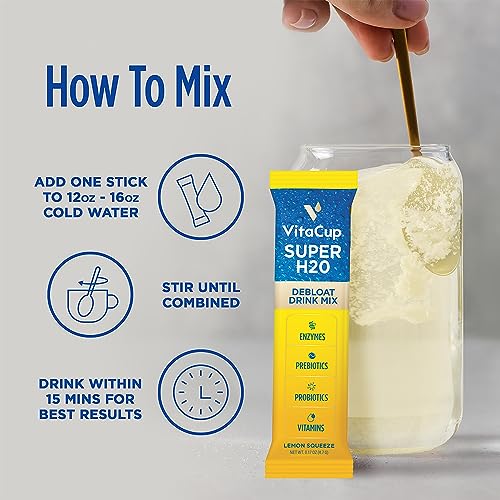 VitaCup Super H2O Bloating Relief and Digestive Health Drink Mix Packets, Probiotics VitaCupBuy Supplements Australia