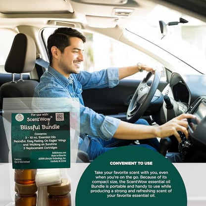 ScentWow® Aromatherapy Car Diffuser Refill Essential Oil Bundle with Three Refill Pads and 10ml Bottles Belle AromaBuy Supplements Australia