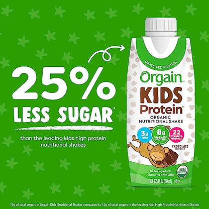 Orgain Organic Kids Nutritional Protein Shake, Chocolate - Kids Snacks with 8g Dairy OrgainBuy Supplements Australia
