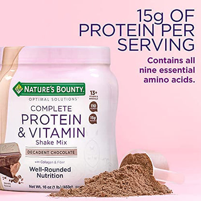Nature's Bounty Complete Protein & Vitamin Shake Mix with Collagen & Fiber, Contains Vitamin C Nature's BountyBuy Supplements Australia