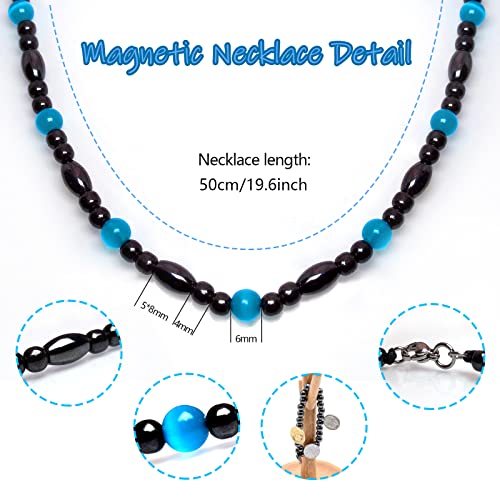 Magnetic Therapy Necklace Hematite Necklace Black Obsidian Aquamarine Magnetic Necklace HionBuy Supplements Australia