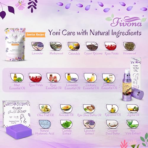 FIVONA Yoni Care Kit 4 in 1 - pH Balanced Natural Yoni Oil, Herbal Bar Soap for Feminine V Wash, Detox FIVONABuy Supplements Australia