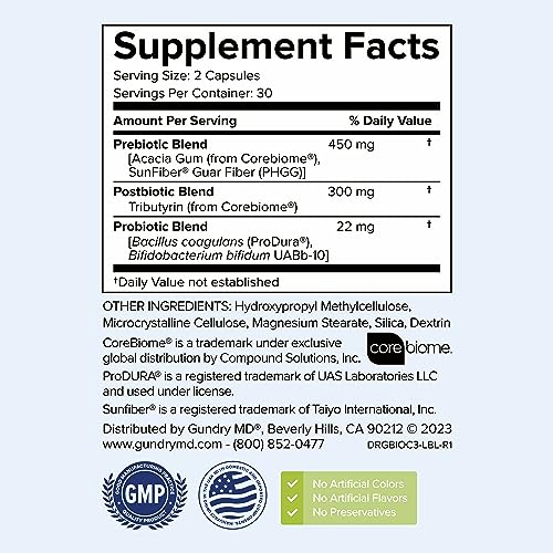Gundry MD® Bio Complete 3 - Prebiotic, Probiotic, Postbiotic to Support Optimal Gut Health Gundry MDBuy Supplements Australia