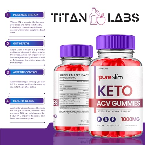 (3 Pack) Pure Slim Keto ACV Gummies, Pure Slim Keto ACV Advanced Weight Loss 1000 MG Titan LabsBuy Supplements Australia