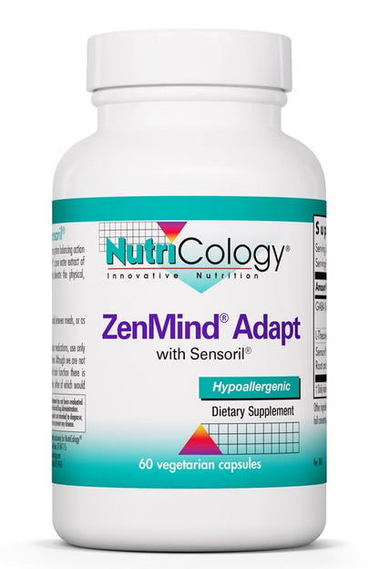 NutriCology ZenMind Adapt - 200 mg L-Theanine, 125 mg Ashwagandha & 550 mg GABA - Supports Stress Response and Calmness - Vegetarian Capsules - Hypoallergenic Formula - 30 Servings - 60 Capsules Allergy Research GroupBuy Supplements Australia