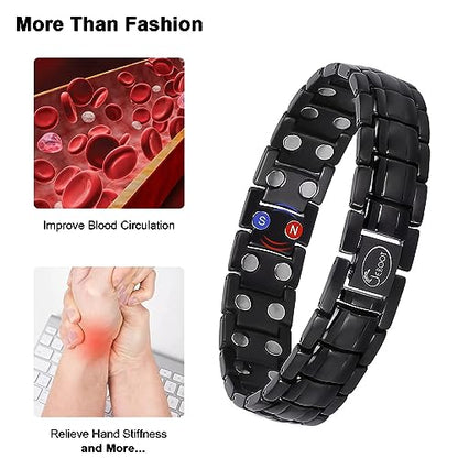 JEROOT Magnetic Bracelets for Men, Pure Titanium Double Row Strong Magnets JEROOTBuy Supplements Australia